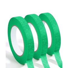 Green Painters Tape 0.6 Inch Wide 50 Meters Long 3 Rolls Low Residue Adhesive
