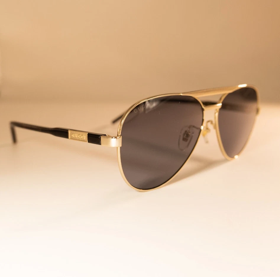 Gucci GG1163S 001 Aviator Sunglasses in Gold/Dark Havana and Gray Lens - Image 2 of 4