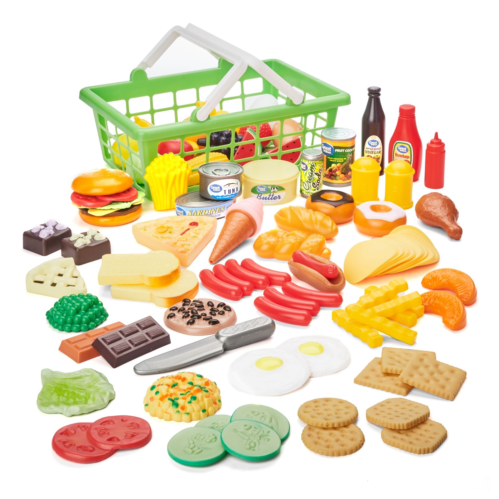 Play Food Basket, 100 Pieces, Toddler Toys