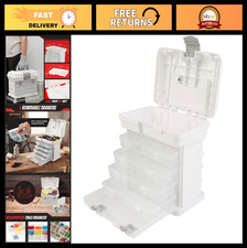 Portable Tool Box with Drawers - Small Parts Organizer, White Storage Solution