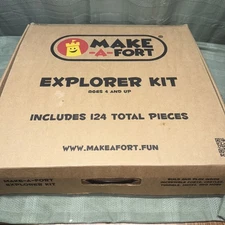 Make-A-Fort Explorer Kit 124 Pieces Indoor Build Big Forts Mazes - Mint Condit
