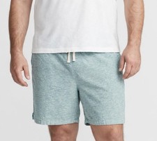 Gap Men's XL Marled Green Linerless Linen Blend Pull-On Drawsting Short