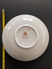 English Bone China 7 in Floral Saucer White Blue Orange Green Brown Round — photo 3
