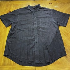 Gold Label Roundtree Yorke Black Short Sleeve Button Up XL Cotton
