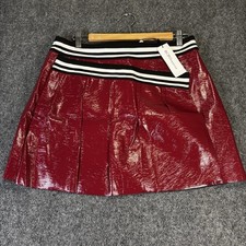 BCBGeneration Mini Skirt Womens 10 Maroon Fau...