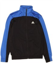 ADIDAS Mens Tracksuit Top Jacket Small Black Colourblock Polyester CJ03