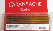 SET OF 3 Caran dAche SWISSRIDE MEDIUM BLUE BALLPOINT REFILLS-8522.000