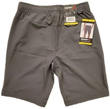 Gerry Men  s Pull-on Trail Shorts Gray S Stretch Drawstring 9" Inseam Zipper NWT