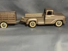 1960s Tonka Stepside Pickup Truck  W/Trailer  Pressed Steel, Vintage. Original