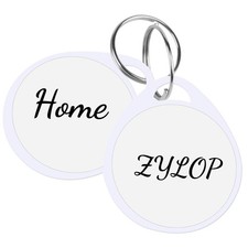 1.5 Inch Plastic Tough Key Tags - 30 Pack Sturdy Round White Key Labels/Item ...