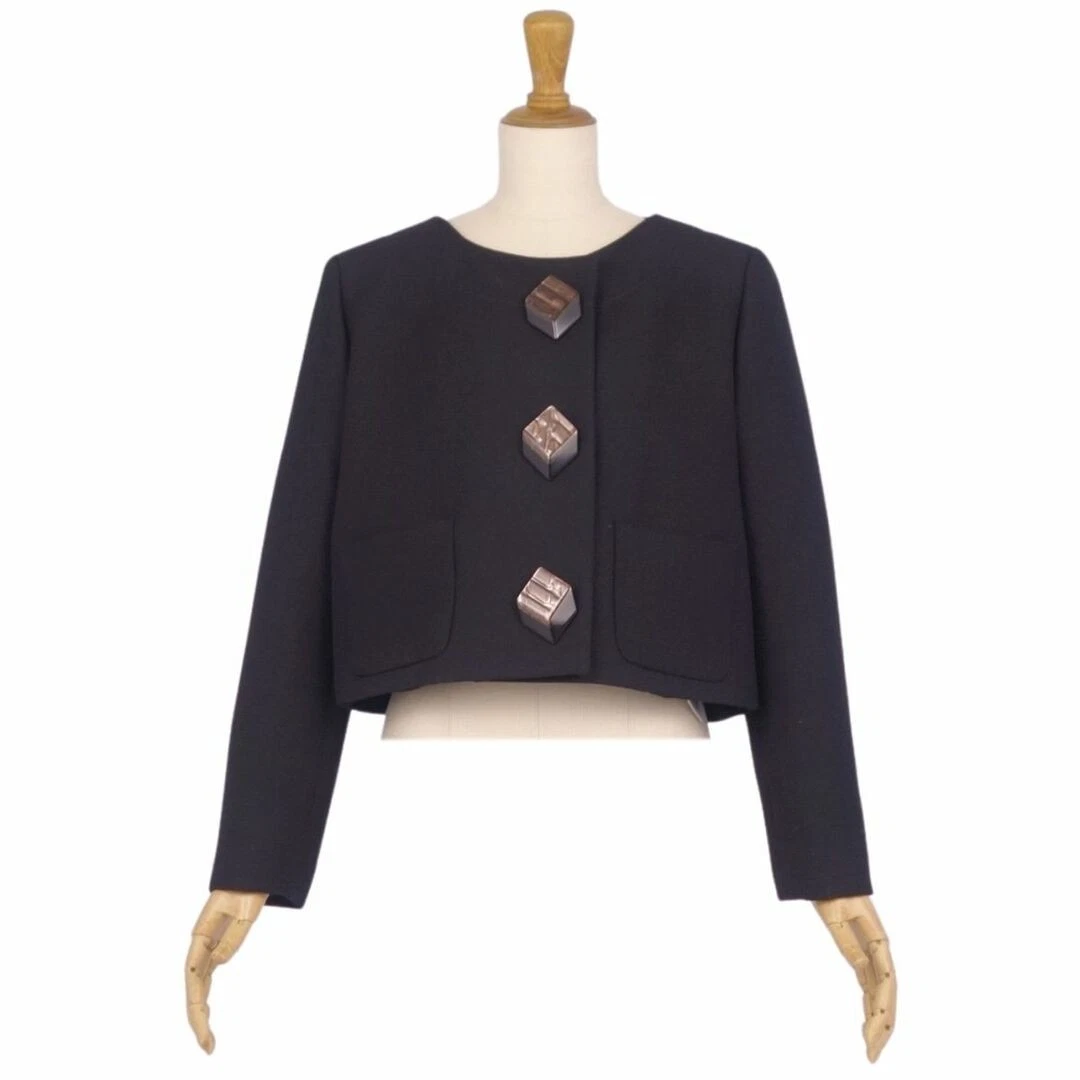 Gucci Giacca Senza Collare Lana Gabardine Capispalla Donna 38 (M Usato0