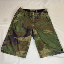 Quiksilver Amphibians Boys Youth Small 9 10 Camo Hybrid Shorts Surf Swim Chino