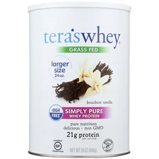 Tera'S Whey Grass Fed Simply Pure Whey Protein Bourbon Vanilla Flavor 24 Oz