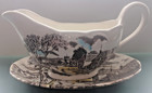 Vintage W.H. Grindley Sunday Morning Gravy Sauce Boat and Underplate 2 Piece Set