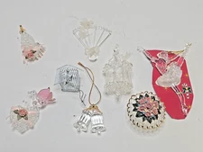Rare Vintage Glass Assorted Christmas Tree Ornament Lot of 8
