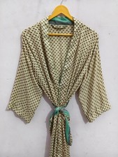 Luxury House Wear Multi Color Robe Sari Silk Kimono Mother's Bathrobe, B-5603