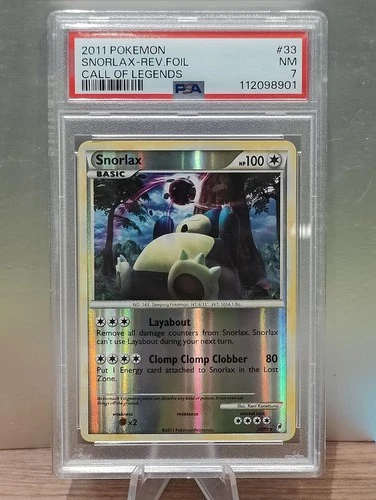 2011 POKEMON CALL OF LEGENDS SNORLAX #33 REVERSE PSA 7 NM #113346258