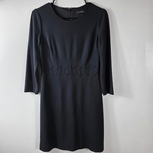 Banana Republic Black Scallop Trim Sheath Academic Winter Sz 0