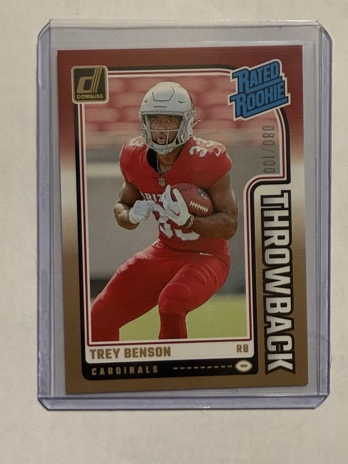 Trey Benson Throwback Rated Rookie RC 2024 Donruss Card #11 /100
