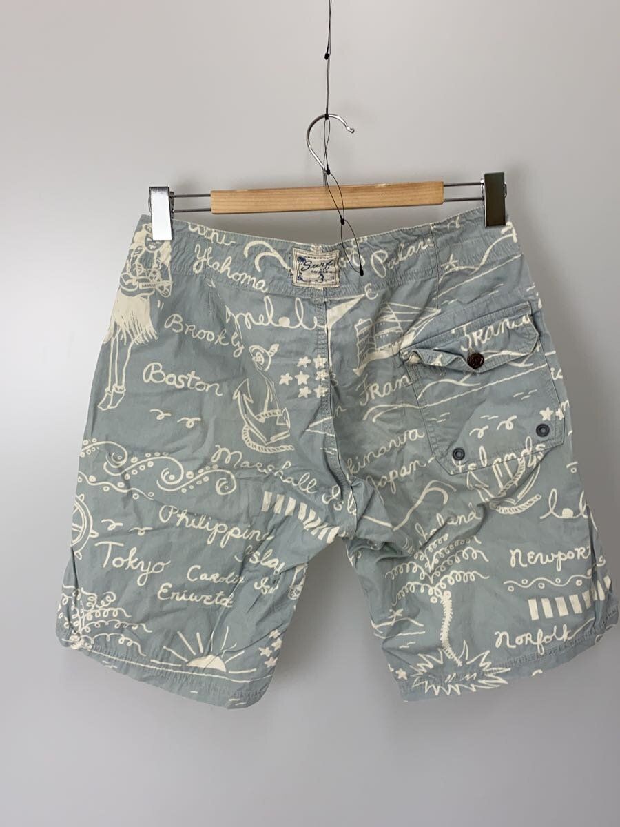 RRL カモsurf shorts RRL HAWAIIAN SURF SHORTS 29 COTTON Blue OVERALL PATTERN Used