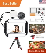 GVM Gimbal Stabilizer Phone Video Light Kit for Smartphone, Content Creator K...