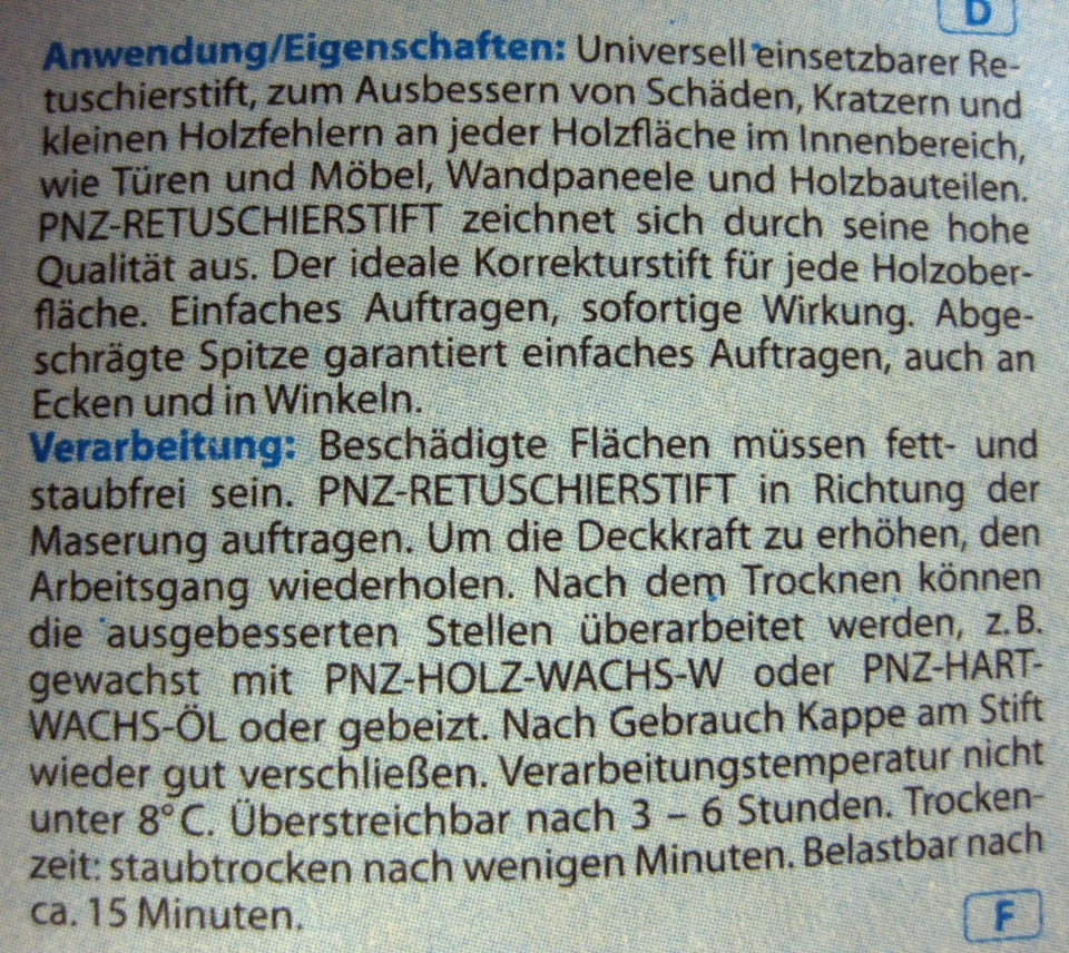 PNZ Retuschierstift Korrekturstift Abdeckstift für Türen Möbel 10ml schwarz - Bild 4 von 4