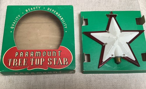 Vintage Paramount Plastic Christmas Tree Top Topper 5 Point Star #735 Works! - Picture 2 of 6