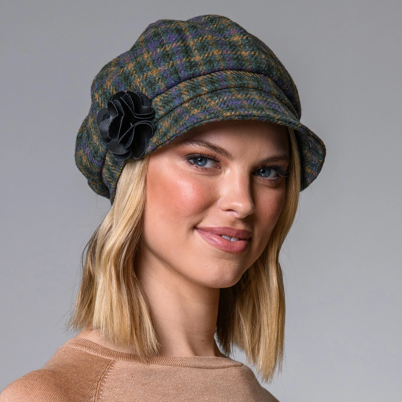 Mucros Weavers Newsboy Hat Women's Irish 100% Wool Tweed Hat Made in Ireland