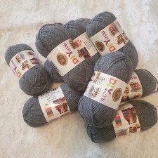 Lion Brands Yarns DiYarns 100 Acrylic 65 Yds Ea Lot Of 10 Skeins Charcoal Gray