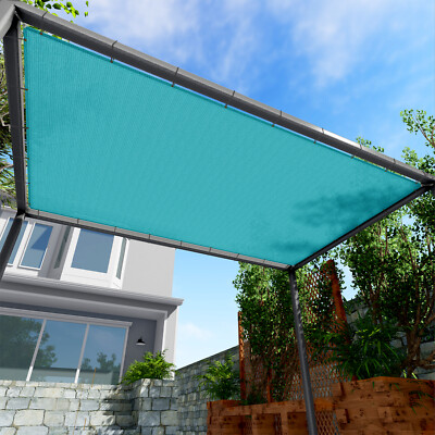 14FT Outdoor Straight Edge Sun Shade Sail Breathable UV Blocker Patio Pool Cover