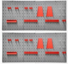 2 x Werkzeugwand Werkstattwand Lochwand Metall Lochblech Haken Euro Lochung 30mm