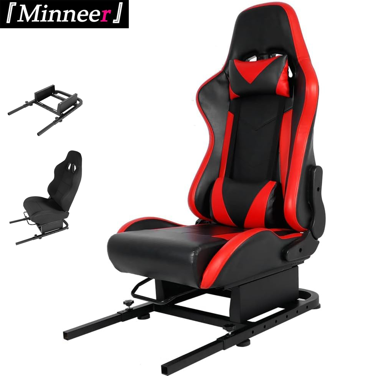 Minneer Racing Simulation Seat - Dual Lock Slide, 400lb Minneer Racing Simulation Seat - Dual Lock Slide, 400lb