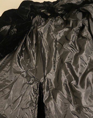Lane Bryant Black Velvet Coat Womens 26 Whimsigoth Goth Glam 3/4 Puff Sleeves - Picture 10 of 13