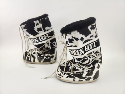 Tecnica The Original Moon Boot Cow Print Snow Boots Size US Womens 8.5 G2U