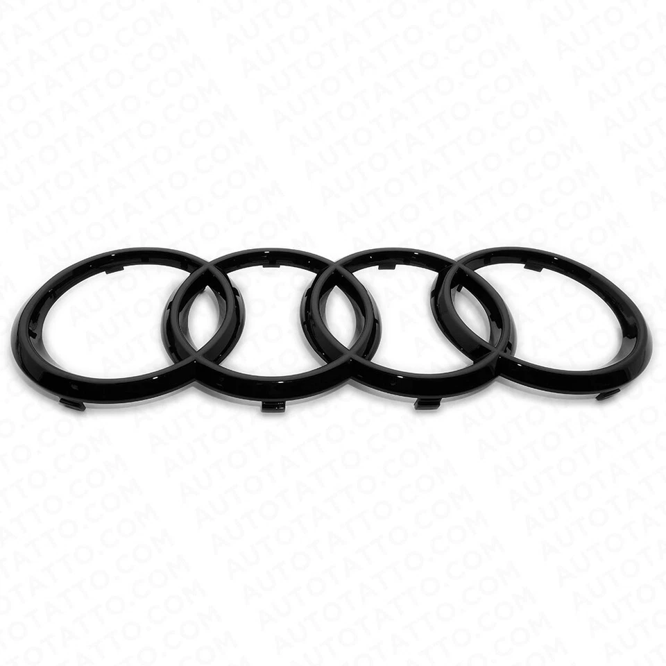 09-12 AUDI A4 S4 Gloss Black Front Grille Sign Rings Badge Logo Emblem Sport - Image 4 of 4