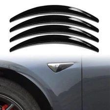 4PCS / Gloss Black Car Modified Wheel Eyebrow Arch Trim Lips Strip Fender Flares