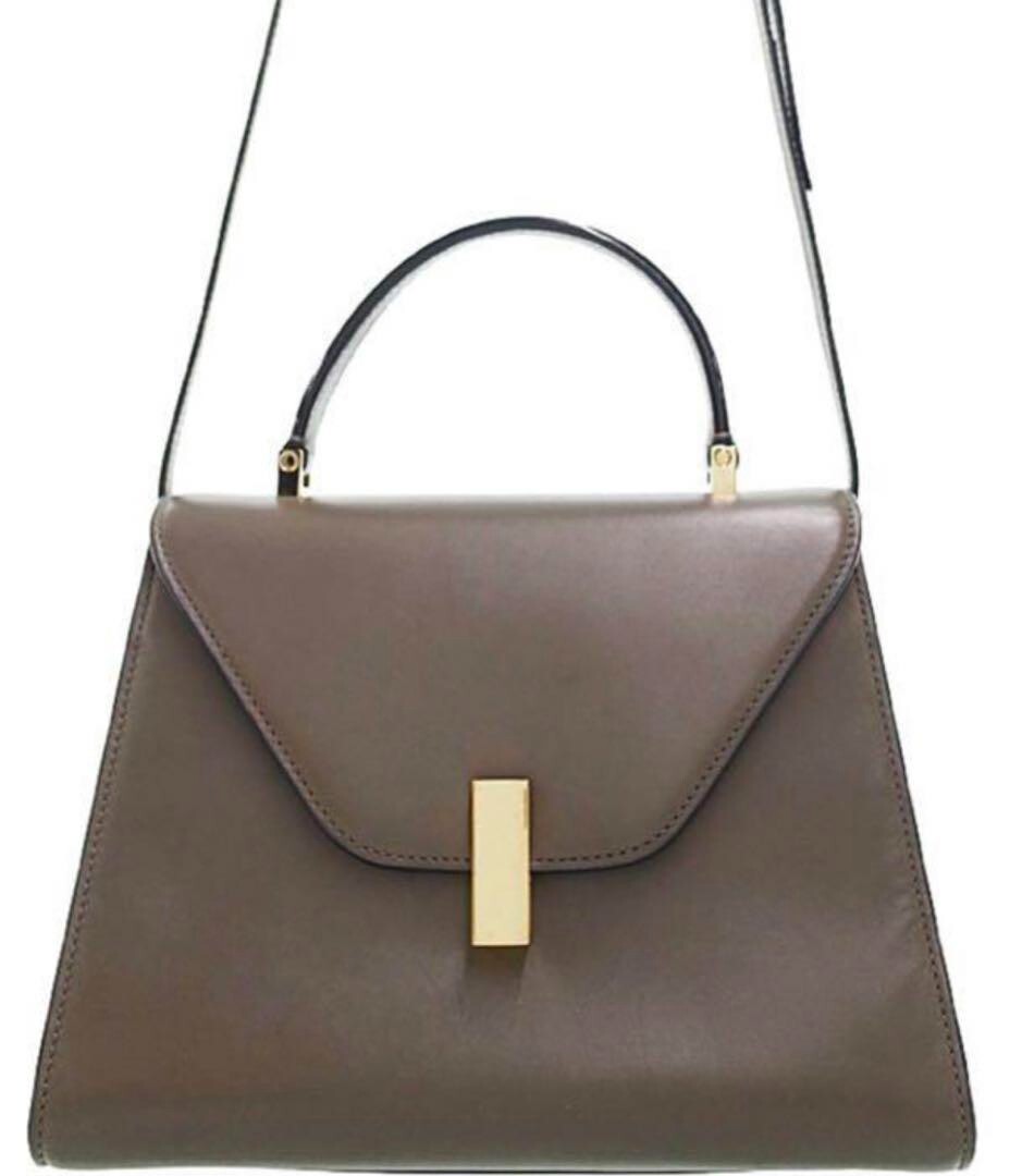 Valextra Iside Medium Shoulder Bag Handbag Leather Brown USED Good Condition