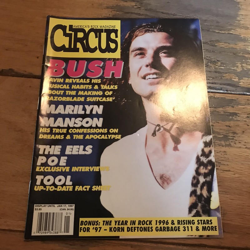 circus magazine Jam 17 1997 Gavin Rossdale Bush cover Marilyn Manson Tool Korn