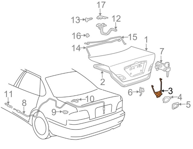 2000 2004 Toyota Avalon Oem Trunk Latch Lid Lock Release Actuator 2418 For Sale Online Ebay