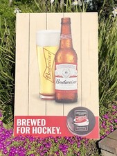 Budweiser Detroit Red Wings NHL Hockey Beer Bar Pub Wood Sign  Mirror New