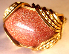 Artisan Goldfilled Wire Wrapped Sunstone Ring Size 7