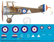 Peddinghaus 1/48 Sopwith Camel Markings Cecil King RFC No.43 Sqn France WWI 3829