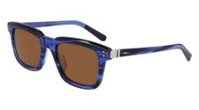 New SHINOLA by Flexon SH-1500S 460 Crystal Navy Horn Sunglasses with Brown Lens