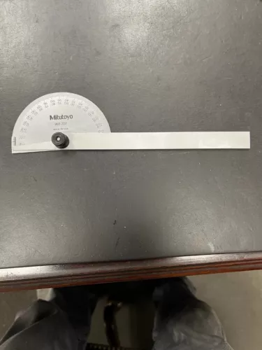 Mitutoyo 968-202 Round Head Protractor 6" Blade 180* Measurement