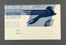 BRITISH AIRWAYS VINTAGE AIRLINE ISSUE POSTCARD 1930?S BUSINESS REPLY 