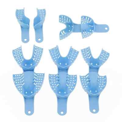 10 Pc/Set Dental Disposable Plastic Impression Trays Blue Plastic Denture