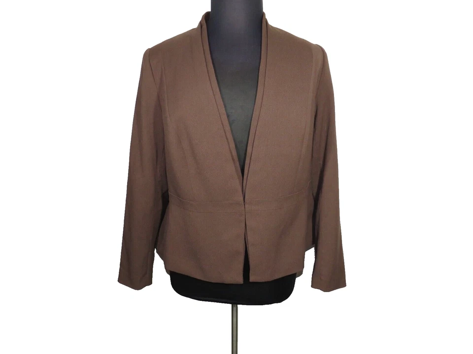 Blazer para mujer Lane Bryant marrón manga larga talla grande 20 Foto 3 de 4