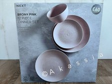 Next 12 Piece Pink Bronx Dinner Set