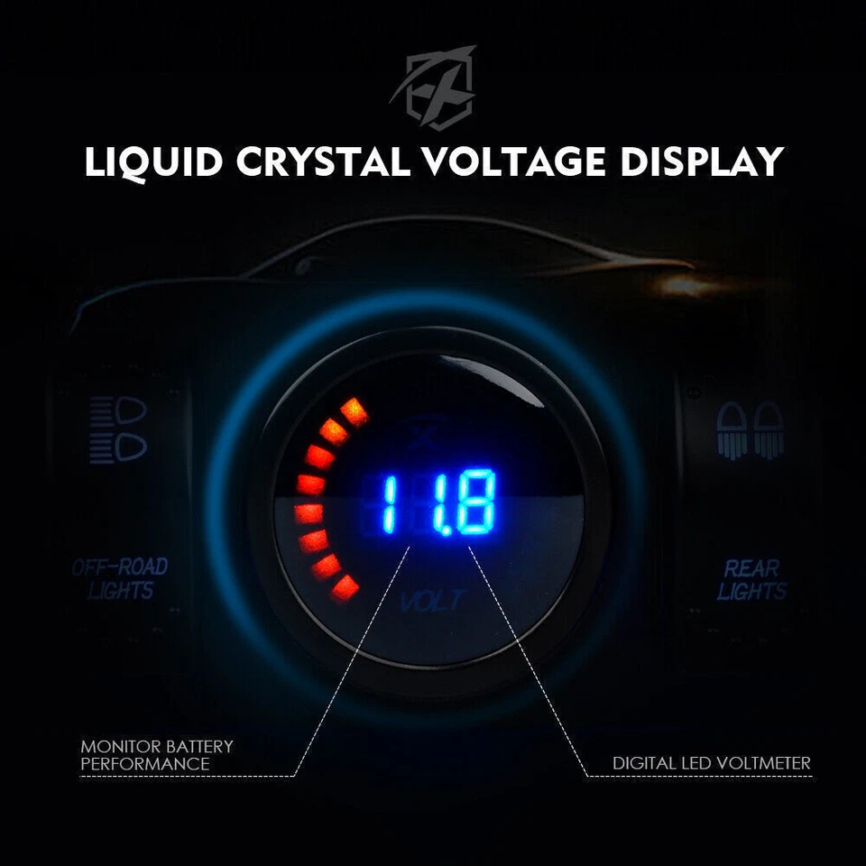 Panel de interruptor basculante de 6 velocidades control de luces de roca para Jeep Wrangler JK 2009-2018 Foto 4 de 4