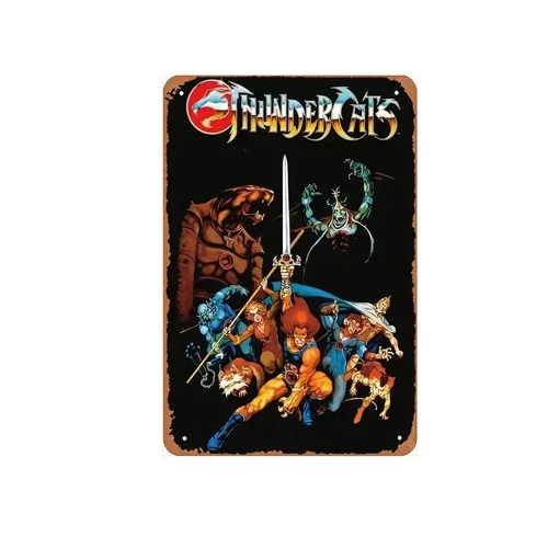 thundercats action figures metal tin sign vintage style for collector room